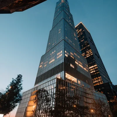 Equinox Hotel at Hudson Yards rising against the evening sky